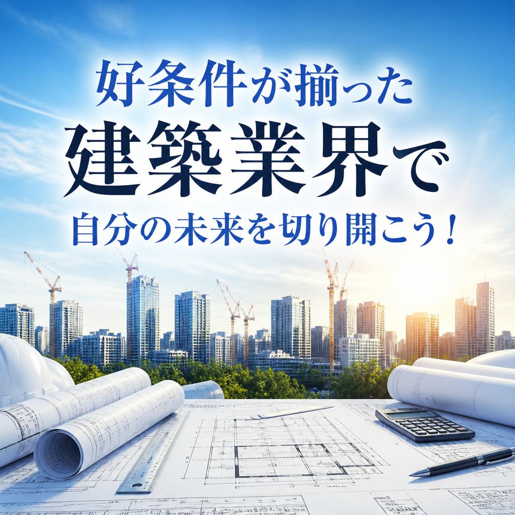 好条件が揃った建築業界で自分の未来を切り開こう！