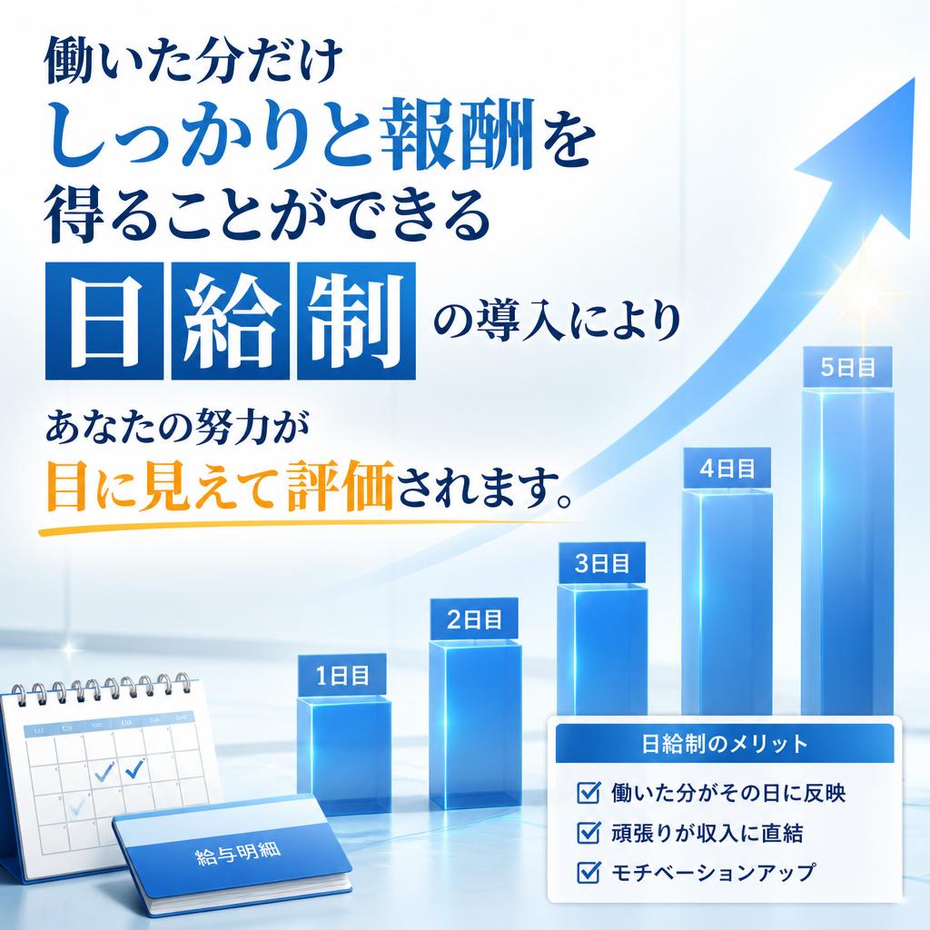 日給制でしっかり稼げる！