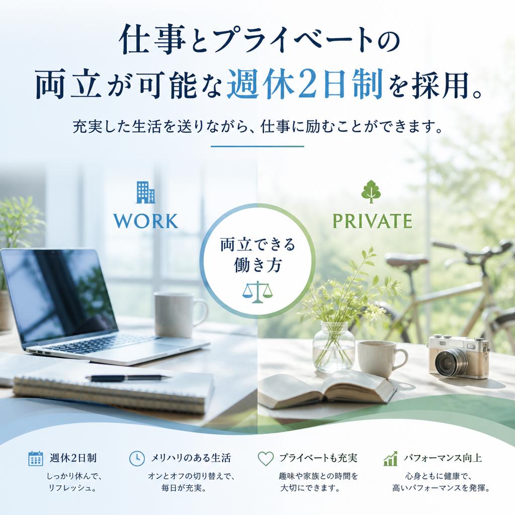 週休2日制でプライベート充実