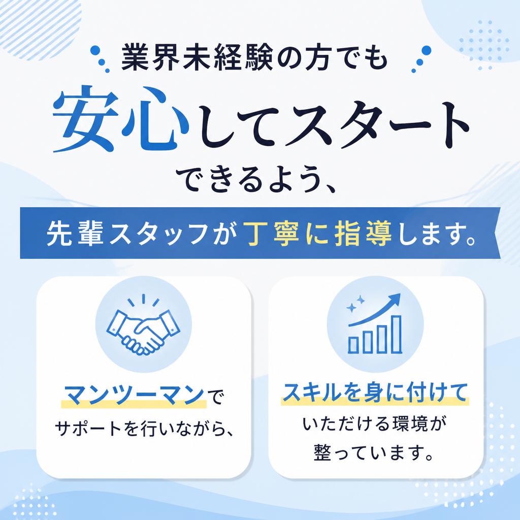 未経験者でも安心のサポート体制