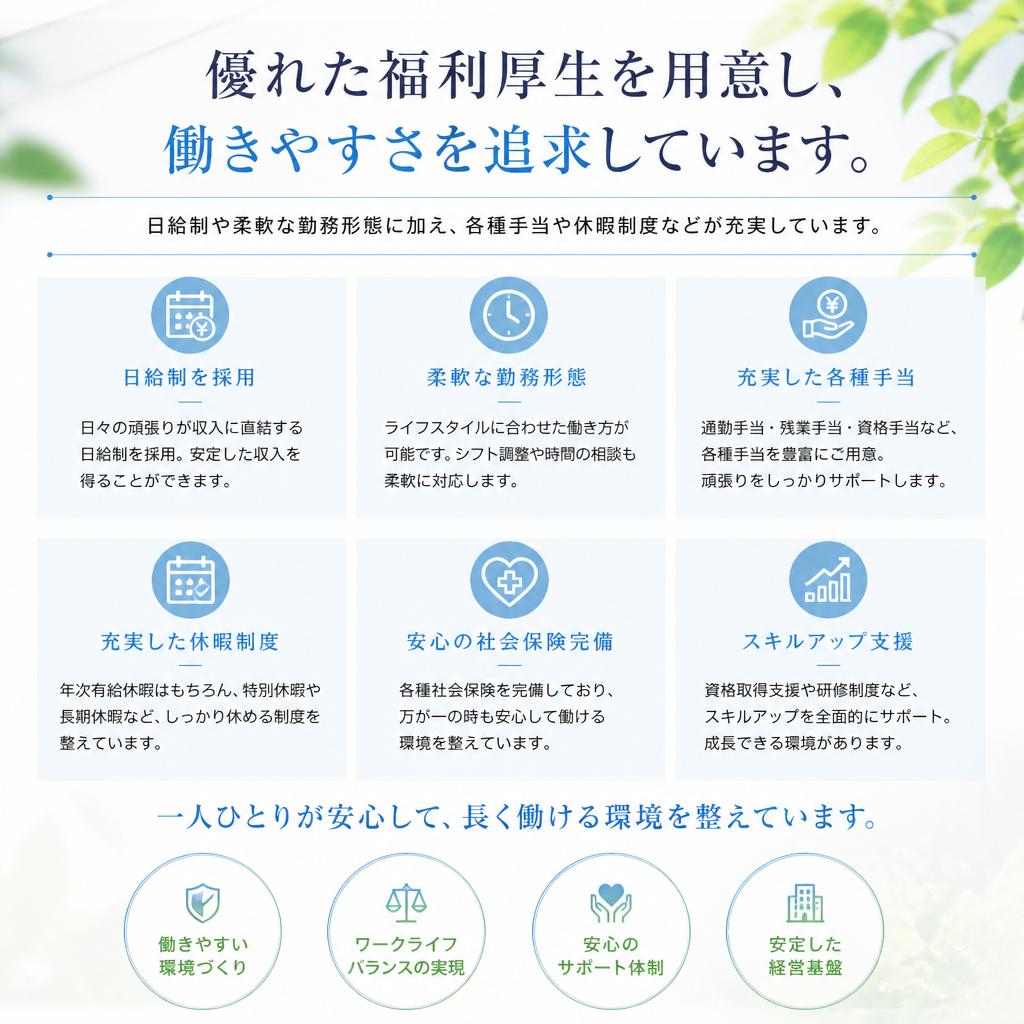 2. 待遇と福利厚生の充実
