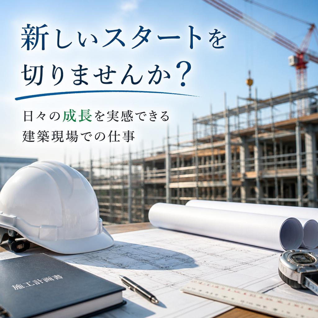 新しいスタートを切りませんか？日々の成長を実感できる建築現場での仕事