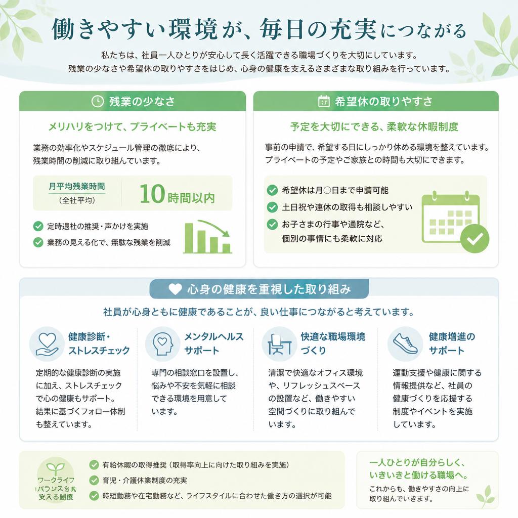 働きやすい環境の魅力