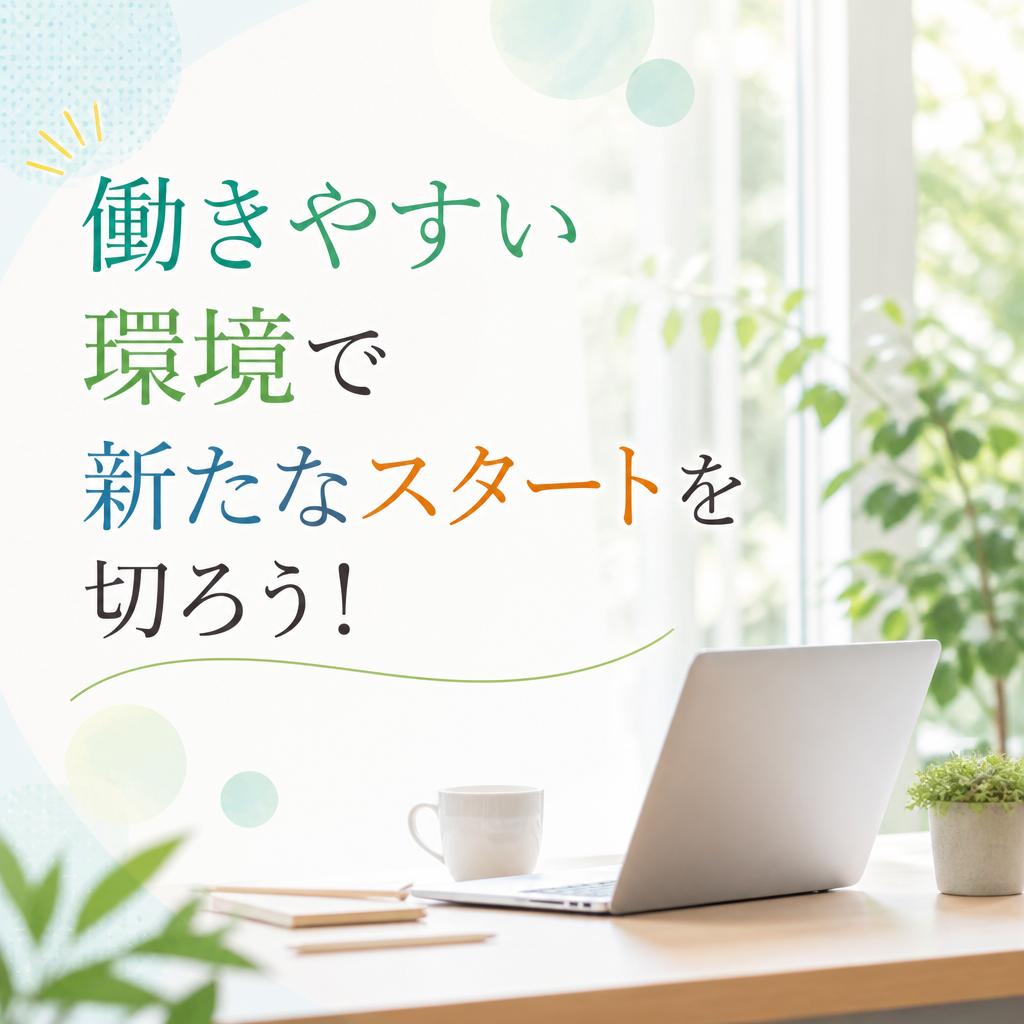 働きやすい環境で新たなスタートを切ろう！